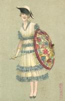 Girl; Italian art postcard, U.R.S. di Milano 925-2. s: Colombo