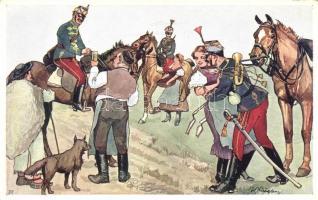 Hungarian hussars, K.u.K. military B.K.W.I. Serie 469-6. s: Schönpflug