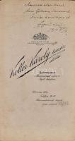 1910 Hegedüs Lóránt író kézírása és aláírása báró Hatvany Sándornak ajándékozott fényképén