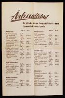 1946 Árleszállítás! Az Állami Áruházak és szaküzletek reklámnyomtatványa, 42x28 cm