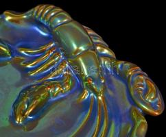 Eozinmázas Zsolnay porcelán tálka. Jelzett, hibátlan. d:14 cm