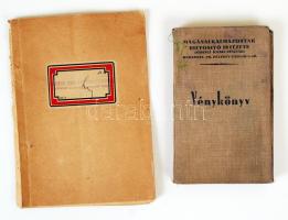 2 db vénykönyv: Vadásztöltény, gyutacs- és fémárugyár betegalapjának vénykönyve, Magánalkalmazottak  Biztosító Intézete vénykönyve
