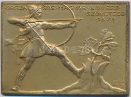 Berán Lajos (1882-1943) / Berán Nándor (1889-1965)  1935. "Országos Magyar Lövész Szövetség" fém plakett (70x50,5mm) T:2,2-