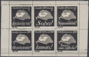 1920 ELMA "Igazság ez?" irredenta levélzáró kisív