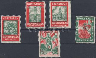 1938 5 db irredenta levélzáró