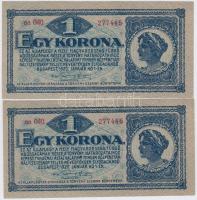 1920. 1K (2x) sorszámkövető T:I-,II (hajtatlanok)