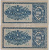 1920. 1K (2x) sorszámkövető T:I-,II (hajtatlanok)