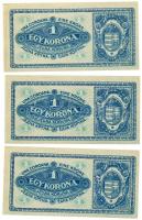 1920. 1K (3x) sorszámkövető T:I-II