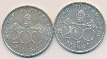 1994. 200Ft Ag "Deák" (2x) T:2,2- Adamo 13.1