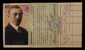 1932 Nyírbátor, A Magyar Kir. Adóhivatal által kibocsátott vadászjegy és vadászfegyver igazolvány, fotóval