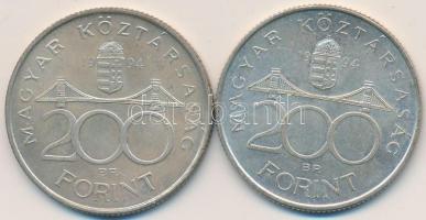 1994. 200Ft Ag "Deák" (2x) T:2,2- Adamo 13.1