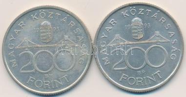 1993. 200Ft Ag "MNB" (2x) T:2,2- Adamo F13