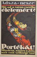 1919 Tanácsköztársasági propaganda-plakát 1950-es évekbeli újnyomata 25x35 cm