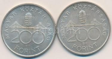 1993. 200Ft Ag "MNB" (2x) T:2,2- Adamo F13