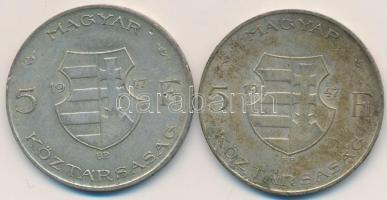 1947. 5Ft Ag "Kossuth" (2x) T:2-,3 Adamo F8.1