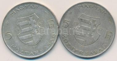 1947. 5Ft Ag "Kossuth" (2x) T:2-,3 Adamo F8.1