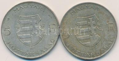 1947. 5Ft Ag "Kossuth" (2x) T:2-,3 Adamo F8.1