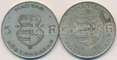 1947. 5Ft Ag "Kossuth" (2x) T:2-,3 Adamo F8.1