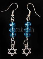 Kék gyöngyökkel díszített fülbevalópár / earring