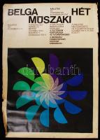 1967 Jacques Richez (1918-1994): Belga műszaki hét, Budapest, 1967. november 10-18. Offset plakát, jelzett, 101,5×71,5 cm