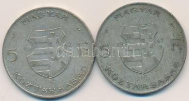 1947. 5Ft Ag "Kossuth" (2x) T:2-,3 Adamo F8.1