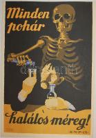 1919 Tanácsköztársasági propaganda-plakát 1950-es évekbeli újnyomata 20x30 cm