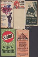 9 db különböző számolócédula (Hungária Gyógyforrás Harmatvíz, Haggenmacher Maltos dupla malátasör, D...