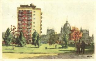 Budapest s: Zádor István - 4 db régi képeslap / 4 old postcards