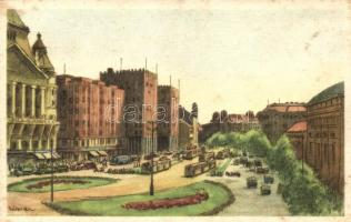 Budapest s: Zádor István - 4 db régi képeslap / 4 old postcards