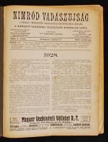 1928 Bp., A Nimród vadászújság, A Nemzeti VAdászati Védegylet Hivatalos Lapja XVI. évfolyama könyvbe kötve, 1-36. szám