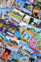 Kb. 200 db MODERN használatlan magyar városképes lap pár reprinttel; sok Kecskemét, Kiskunfélegyháza és Vonyarcvashegy  / Approx. 200 modern unused Hungarian town-view postcards with some reprint cards; many Kecskemét, Kiskunfélegyháza, Vonyarcvashegy