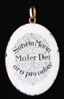 'Sancta Maria Mater Dei Ora pro nobis!' 14 K arany (Au), Szűz Máriát és Jézust ábrázoló me...