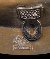 SKS vadász jelenetes ón fali dísztányér, jelzett, jó állapotban, d: 20,5 cm