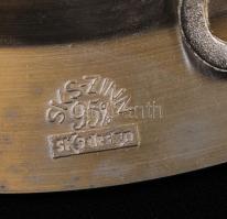 SKS vadász jelenetes ón fali dísztányér, jelzett, jó állapotban, d: 20,5 cm