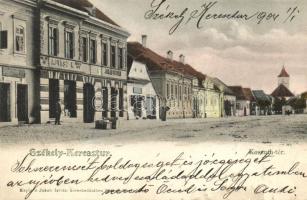 Székelykeresztúr, Kossuth tér, Ajvász K., Zimmermann és Jakab István üzlete / square, shops (fa)
