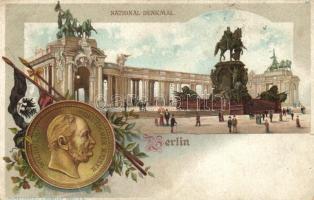 1899 Berlin, National Denkmal / monument, coin, flag litho (b)