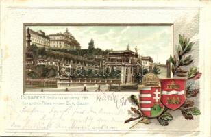 Budapest I. Királyi lak és várbazár, címer Emb. litho (EK)