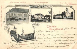 Margitta, Mölki Apátság kastélya, Járásbíróság, Margit tér, kiadja Helyfi László / monastery, court, square, floral Art Nouveau (fa)