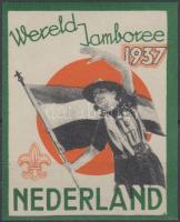 1937 Hollandia, Cserkész Jamboree levélzáró / 1937 Netherlands, boy-scout label