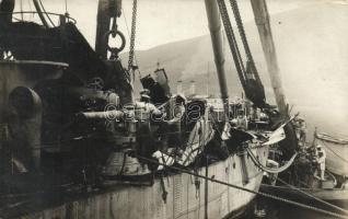 4 db RÉGI motívumlap; K.u.K. hadihajó fotó; SMS Balaton és Helgoland / 4 old motive cards; nay warship photos; SMS Balaton and Helgoland