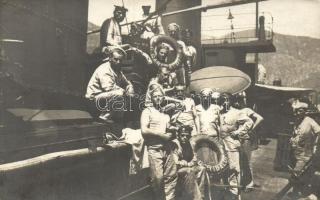 4 db RÉGI motívumlap; K.u.K. hadihajó fotó; SMS Balaton és Helgoland / 4 old motive cards; nay warsh...