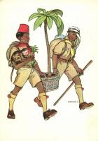 Black scouts with monkey and palm tree s: Márton L. (EK)