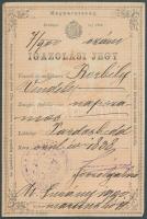 1838 Érsekújvár járási (Tardoskedd) igazolólevél napszámos részére / ID