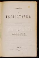 Pauler Tivadar: Bevezetés az észjogtanba. Pest, 1852, Emich Gusztáv. Aranyozott félvászon kötésben, ...