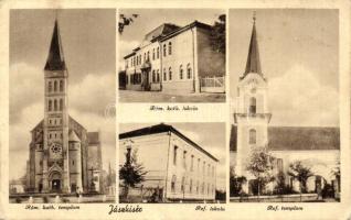 Jászkisér, Római katolikus és református templom és iskola (EB)