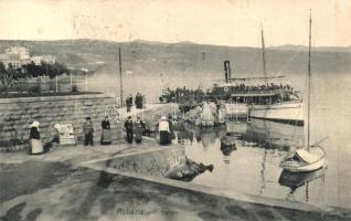 Abbazia, Hafen / port, steamship, No. 1195. 8wet damage)