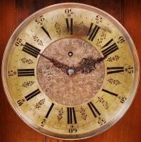 Gustav Becker konzol óra, ónémet faragott házban, működik, jelzett, ingával, kulccsal, 55×25 cm, m:6...