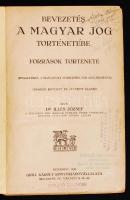 2 db jogi témájú könyv: Illés József: Bevezetés a magyar jog történetébe. Források története. Bp., 1...