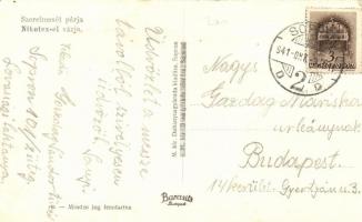 Sopron Szentmihály utcai barokk ház, Leitner Jónás kereskedése, hátoldalon Nikotex reklám