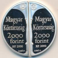 2000. 2000Ft Ag "Lórántffy Zsuzsanna / Sárospatak"(2x) 2db félkör alakú T:PP